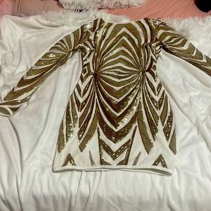 Long sleeve bodycon sequined dress ! Used 1 time !